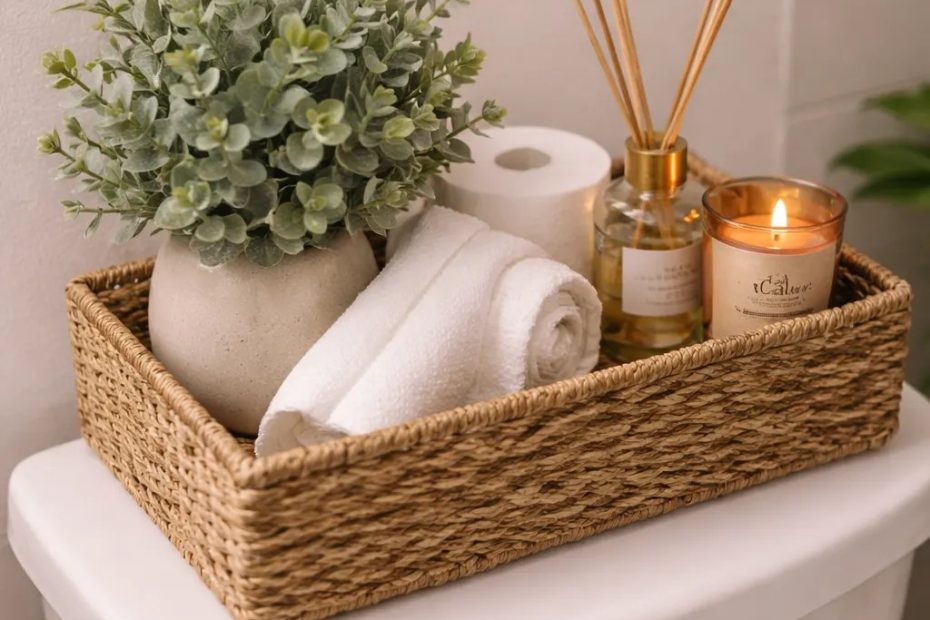 Minimalist Bathroom Decor Ideas | Cozy Spa-Like Toilet Top Styling for Small Spaces