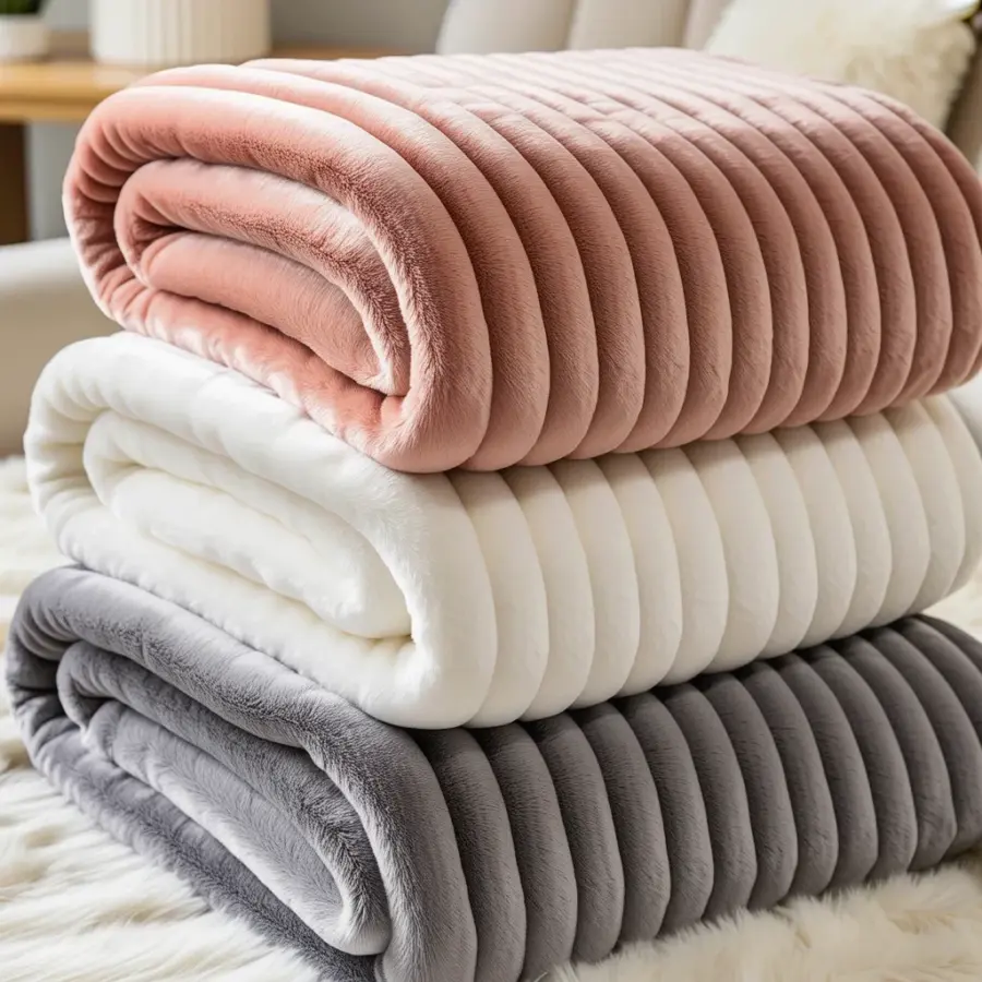 Cozy Rocker Recliner Chair Styled With Chunky Throw Blanket