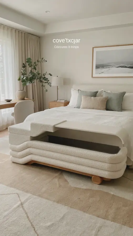 Throw Blanket Storage Bench | Declutter Bedroom with Effortless Style | Smart Organization Ideas
