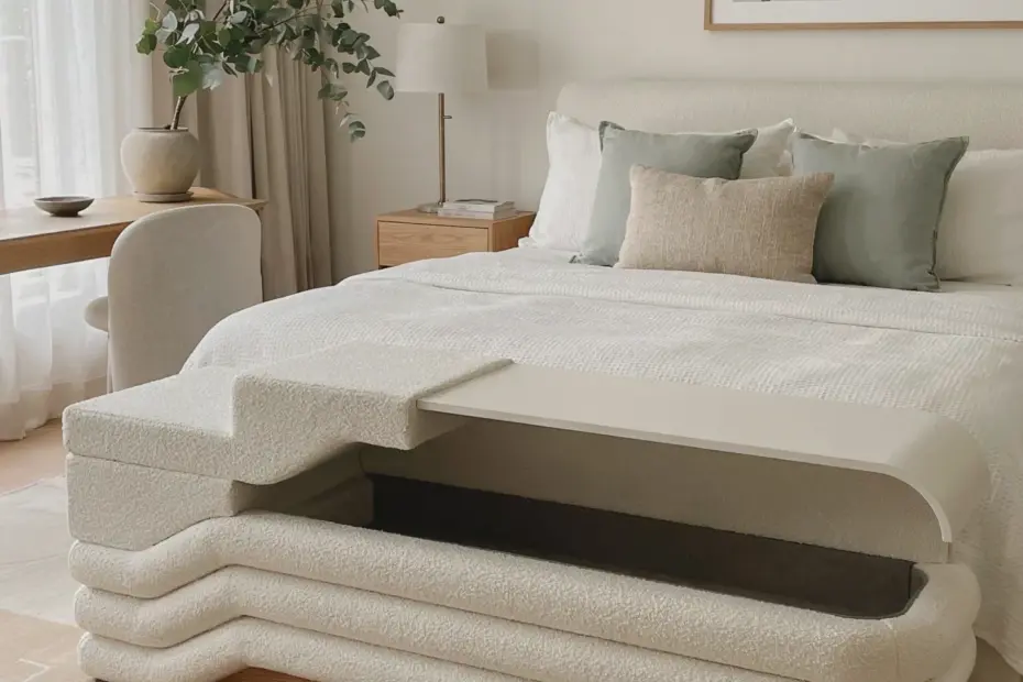 Throw Blanket Storage Bench | Declutter Bedroom with Effortless Style | Smart Organization Ideas