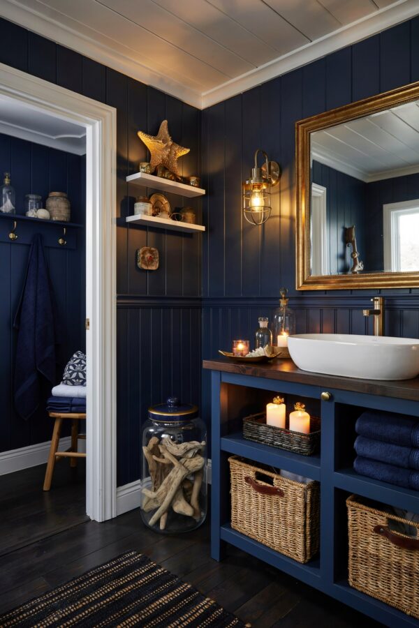 Coastal Bathroom Decor Ideas | Beachy Blues & Natural Textures for a Seaside Escape