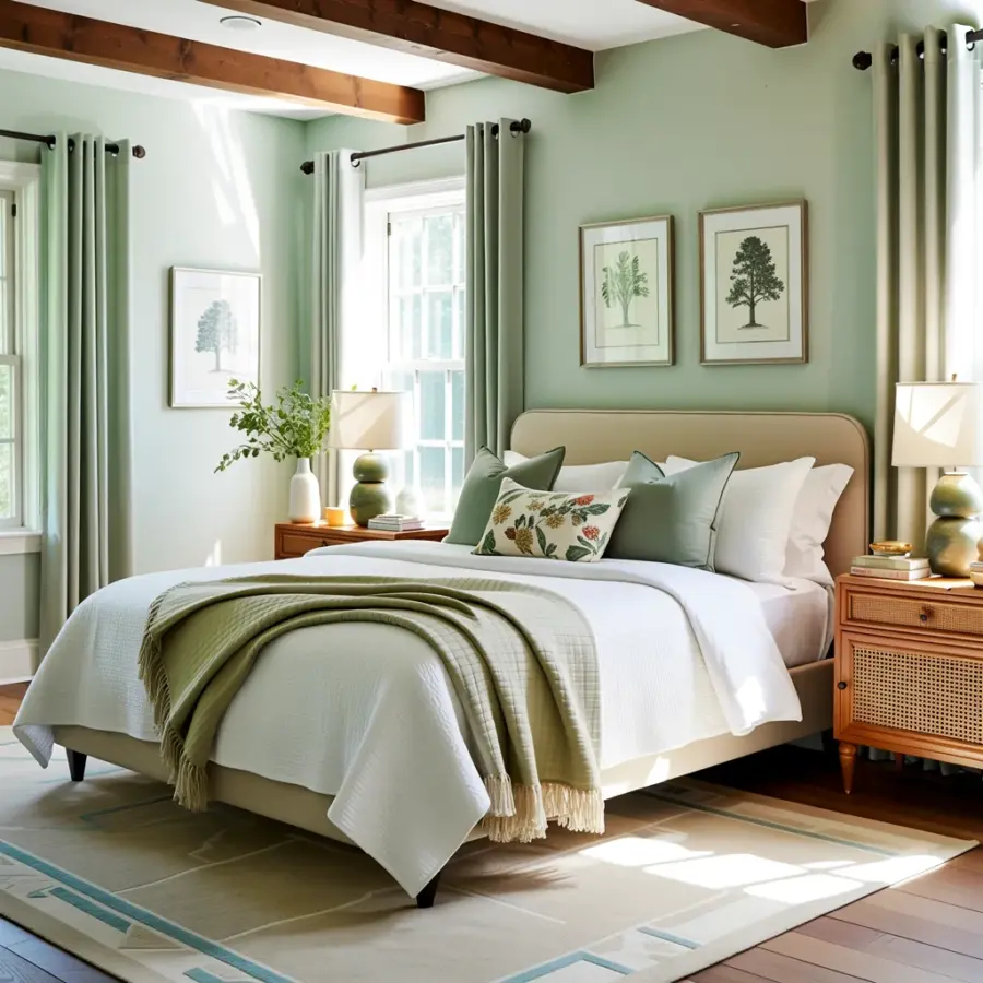 Forest Green Bedding Ideas | How to Style Throw Blankets for a Cozy Bedroom