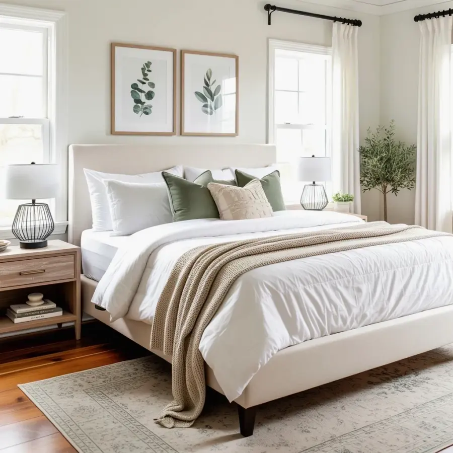 Sputnik Chandelier in a Mid-Century Modern Bedroom | Cozy Fall Retro Lighting Ideas